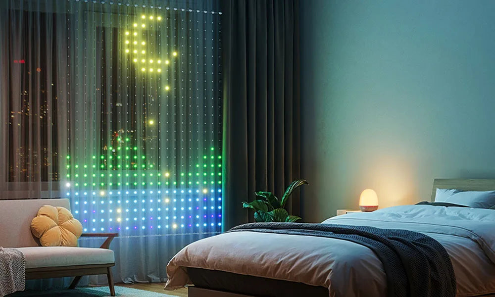 400LED Smart Curtain Lights WiFi APP Control DIY Pattern Music Sync IP65 Waterproof for Halloween Christmas Gift