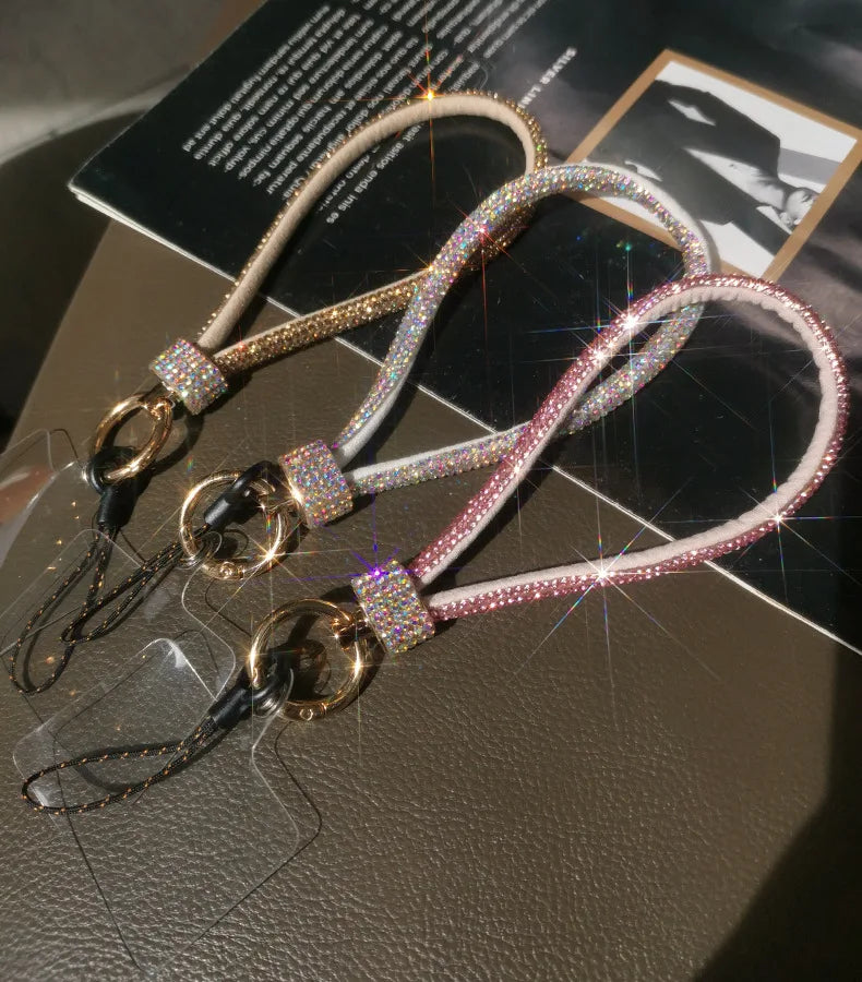 Mobile Phone Lanyard Wrist Chain Luxury Rhinestone Lanyard High-end Short Diamond-encrusted Bracelet Antiloss Reinforced Lanyard