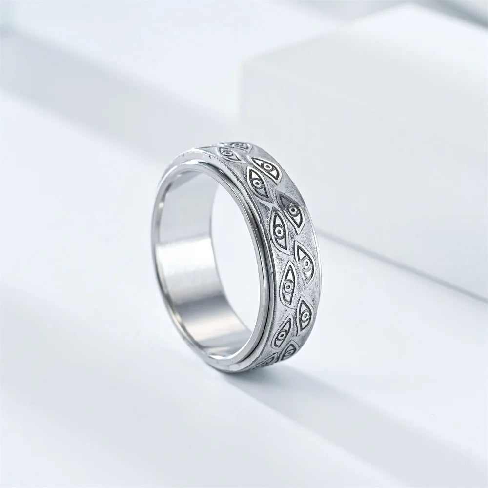 Viking Dragon Stainless Steel Anti Stress Rings Men Fidget Spinner Free Shipping Anti Anxiety Relaxing Rotating Ring Anillo