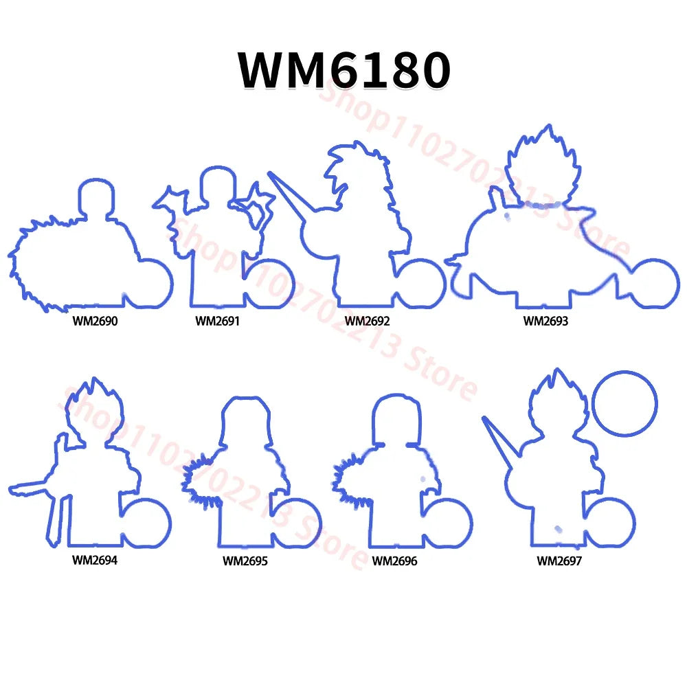 Anime Building Blocks Set WM6183 Educational Toys for Kids, Christmas Gift Bricks Collection Cool Model for Boys WM6220 WM6221