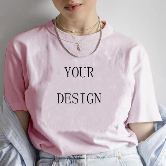 Customized Your Own Design T Shirt  Women Custom Your Print Photo Logo T-shirt DIY Graphic Tshirt Female