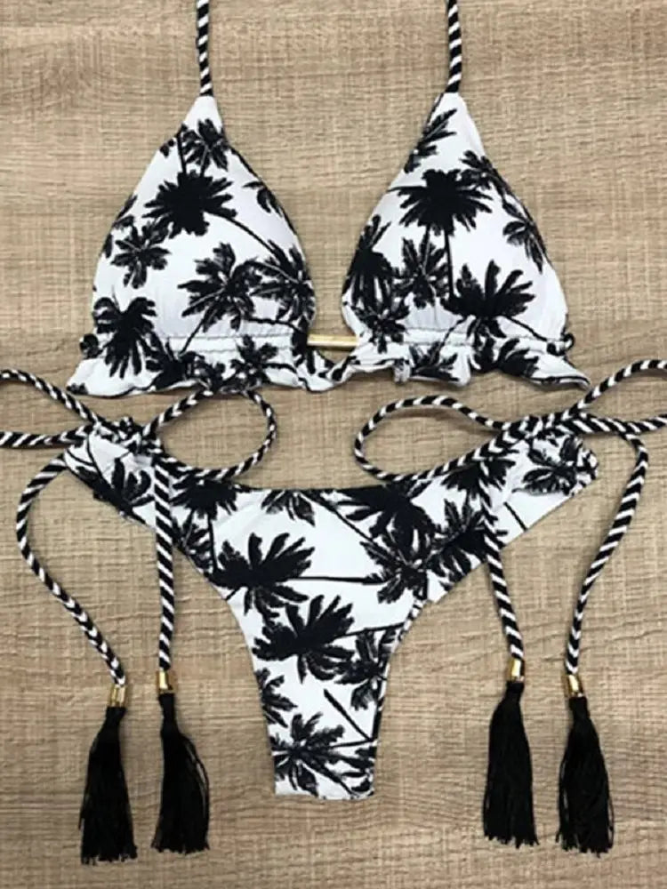Sexy Bikinis 2019 Swimwear Women Swimsuit Bandage Halter Beach Wear Push Up Bathing suits Female Brazilian Bikini Set