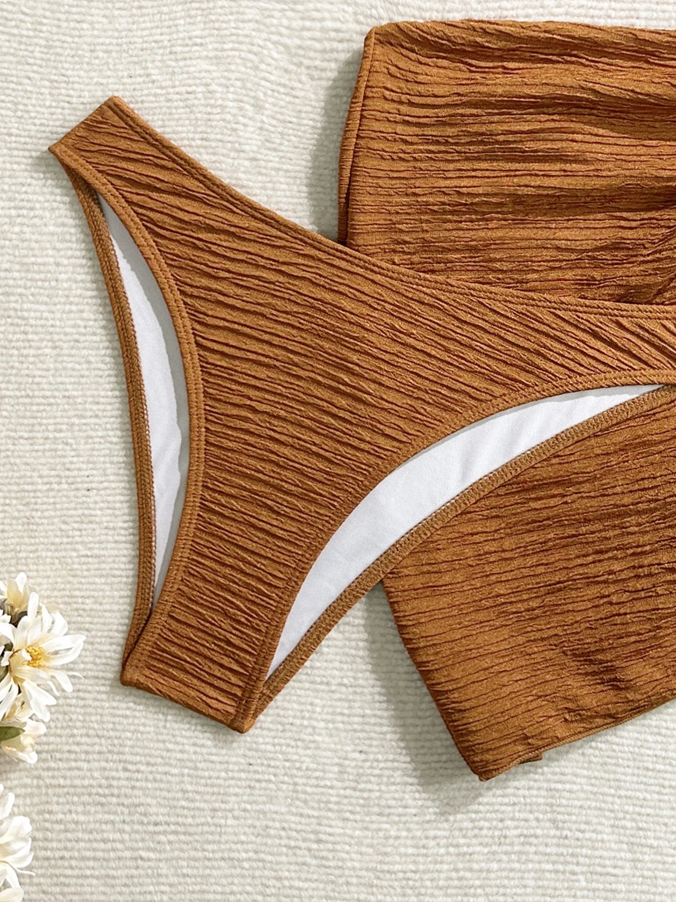 Sexy Metal Starfish Bikinis Set Women Brown Bandeau Push Up Mesh Skirt 3 Piece Swimsuit 2025 Beach Bathing Suit Holiday Swimwear