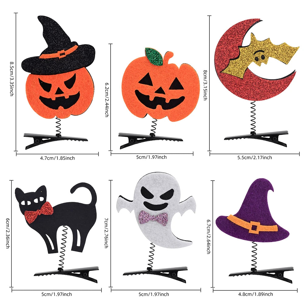 Halloween Girl Hair Clips Set  Ghost Witch Hat Pumpkin Barret  Accessories For Child Hairclip Cosplay Parties Hair Accessories
