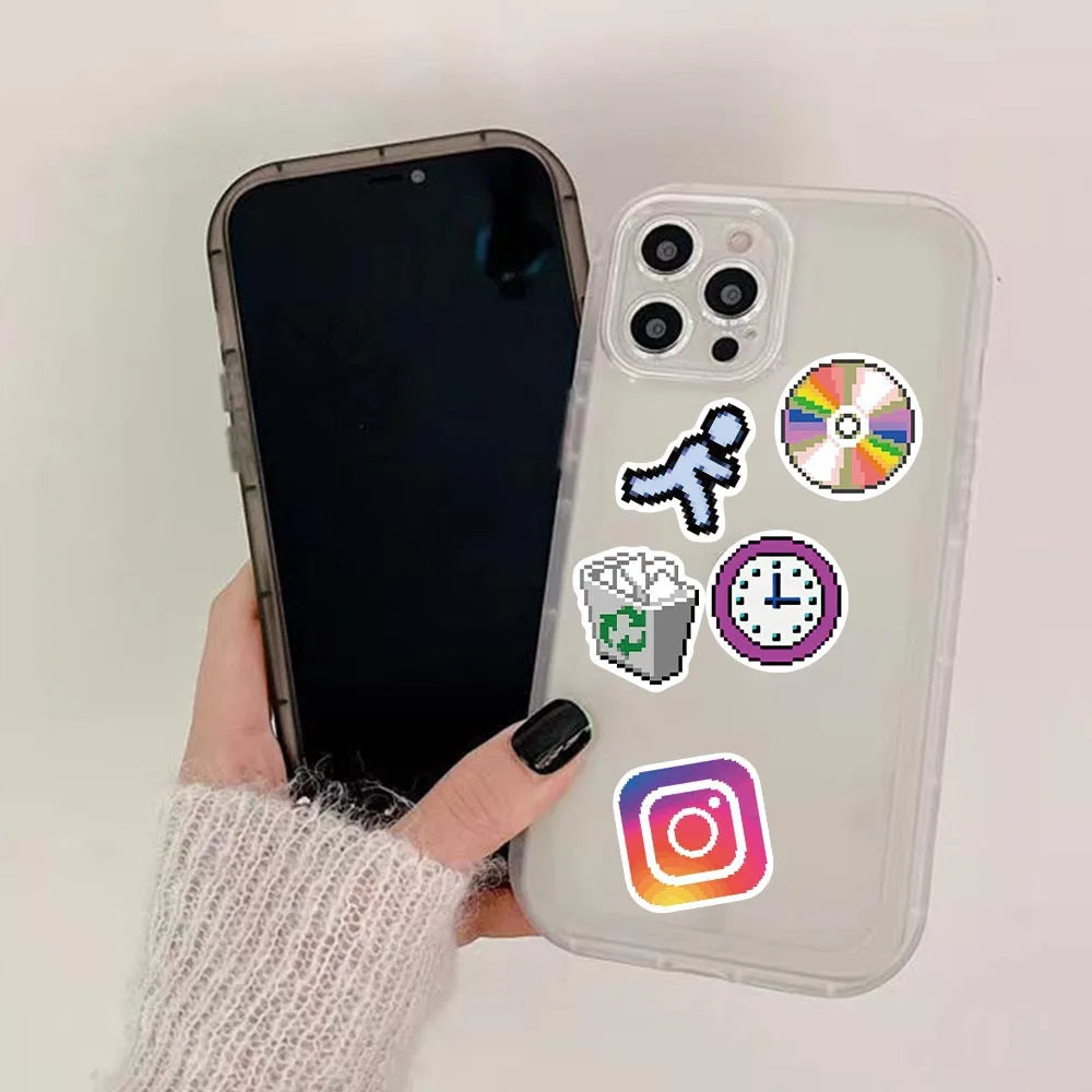 64Pcs Pixel Stickers  Animal Sticker Pack Cute Aesthetic Stickers Laptop Water Bottle Phone Skateboard Stickers for Teens Girls