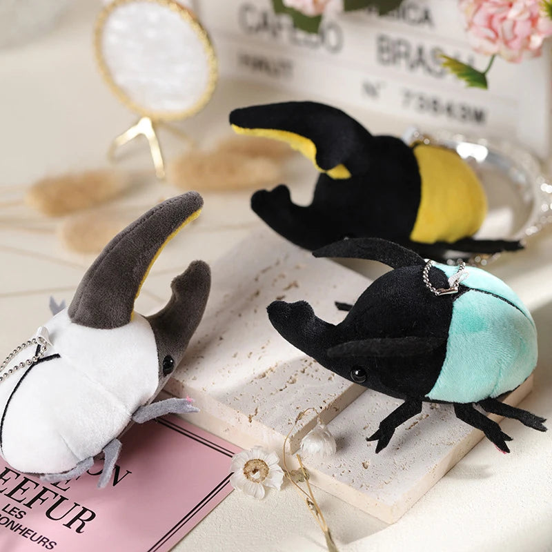 1PC Cute Cartoon Insect Beetle Doll Plush Doll Keychain Insect Bag Pendant Send Friends Birthday Christmas Gift