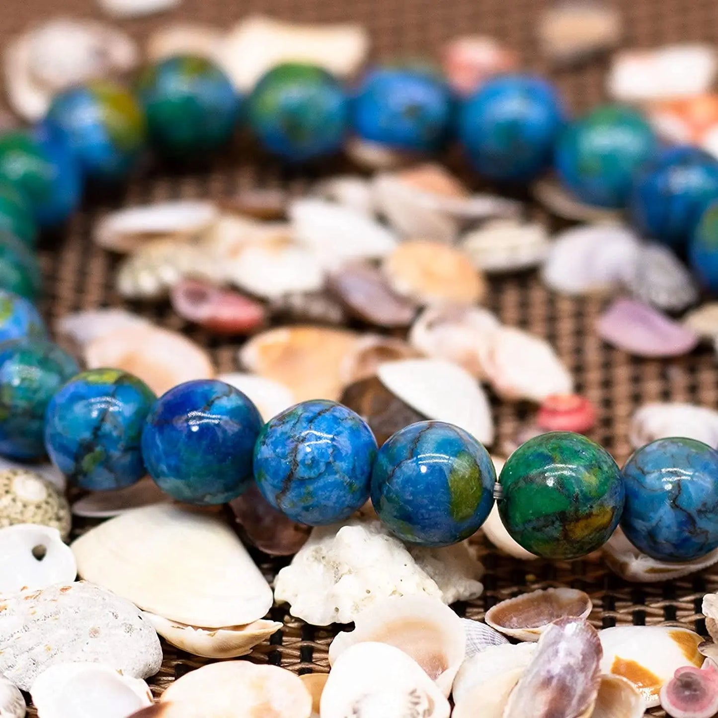 Natural Gemstone Bracelet with Round Beads Healing Azurite For Women Men Wedding Party Fashion Luxury Jewelry Christmas Gifts