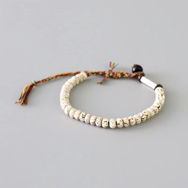 Handmade Tibetan Buddhism Six Words Mantra Bracelet Beaded Thread Rope Knot Amulet Prayer Beads Bracelets For Men Women Gift