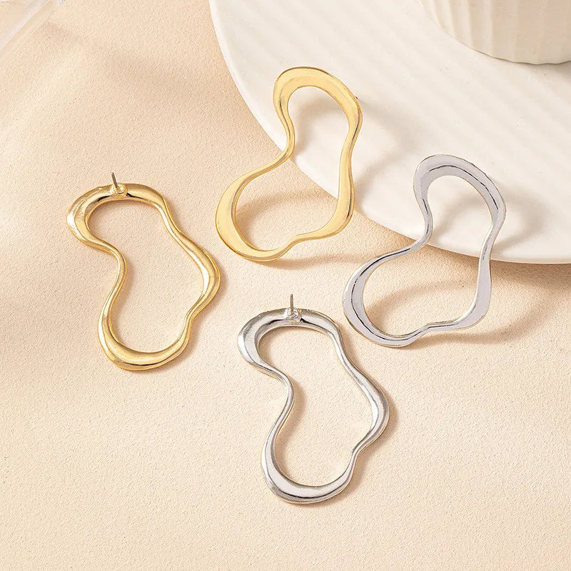Minimalist Line Geometric Irregular Big Earrings For Women Holiday Party Gift Fashion Jewelry Ear Accessories