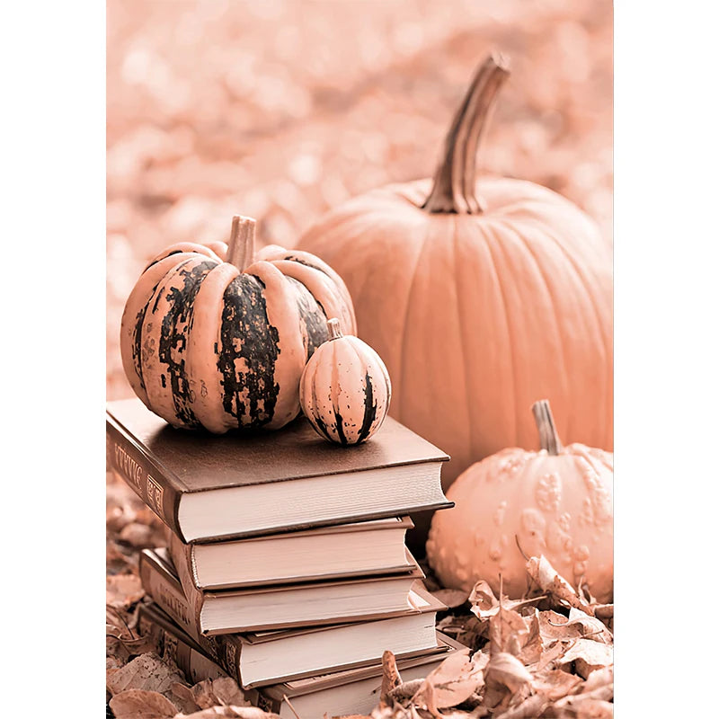 Autumn Yellow Leaves Fall View Landscape Wall Art Print Canvas Painting Pumpkin Halloween Poster Picture Living Room Home Decor