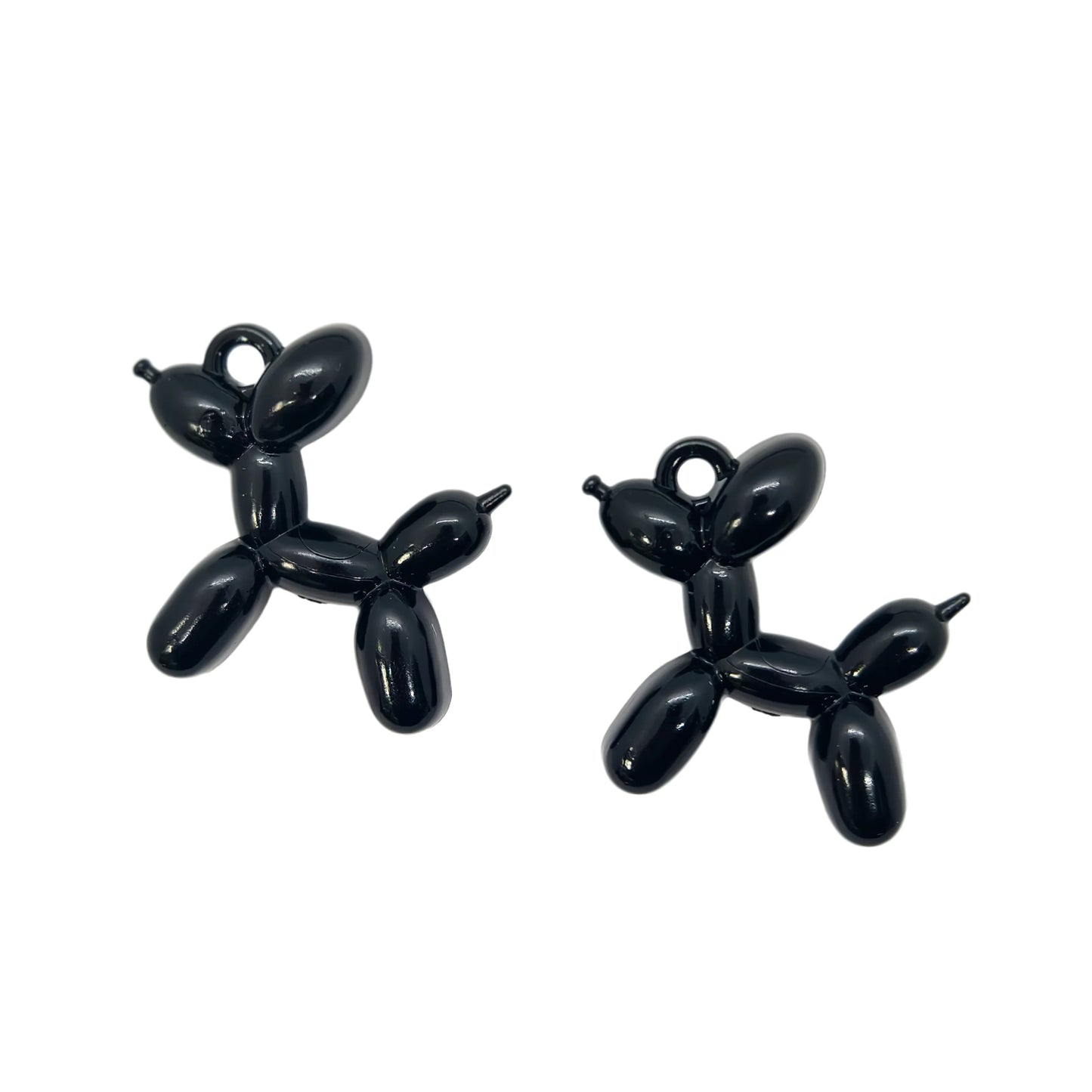 10pcs/Bag tiki hot 34mm Acrylic Jelly Colorful Cartoon 3D cute Balloon Dog DIY Bead Keychain Phone Chain Pendant Accessories