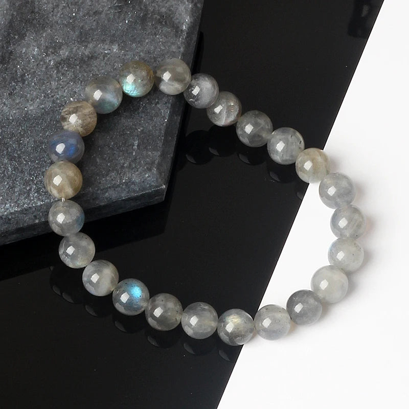 Original India Labradorite Beads Bracelets for Women Reiki Natural Stone Blue MoonStone Charm Bangle femme bijoux Couple Jewelry