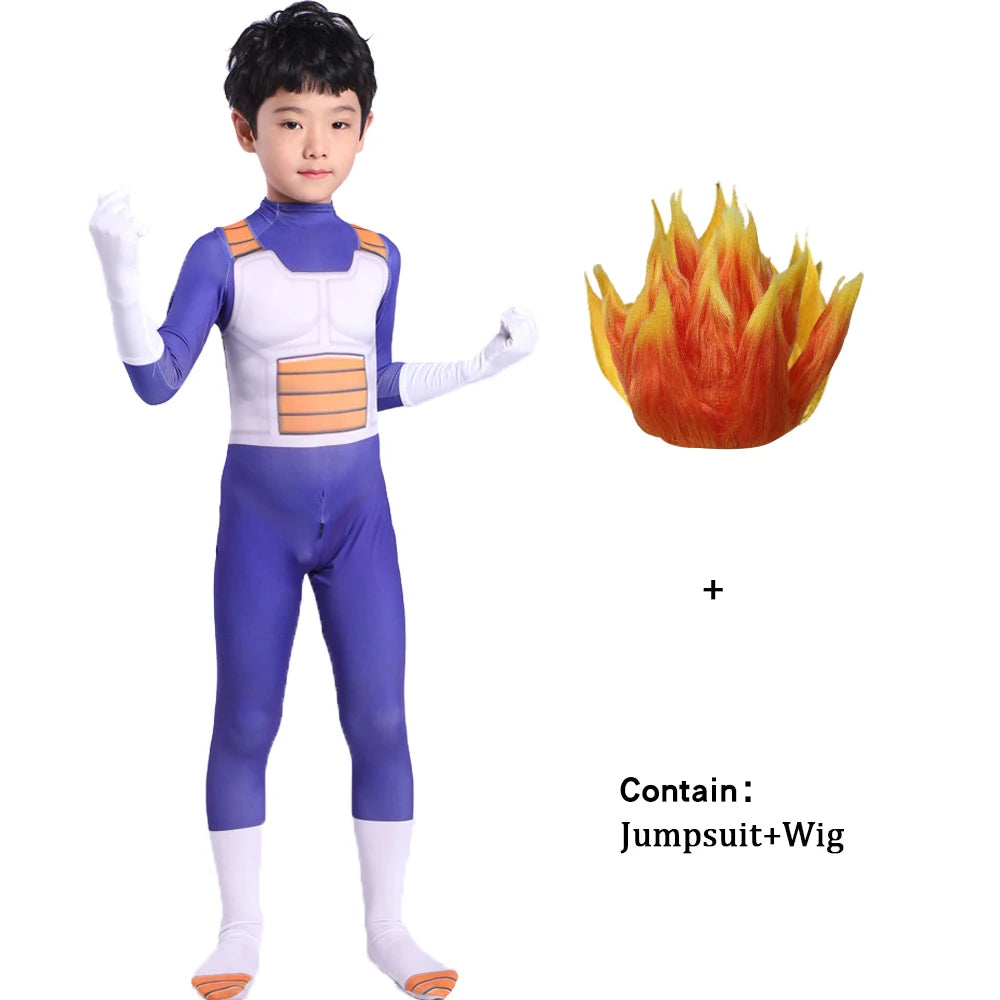 Adult Kids Z Vegeta Cosplay Costume Jumpsuit Vest Fantasia Outfits Disfras Vegeta Clothes Halloween Carnival Party Disguise Suit