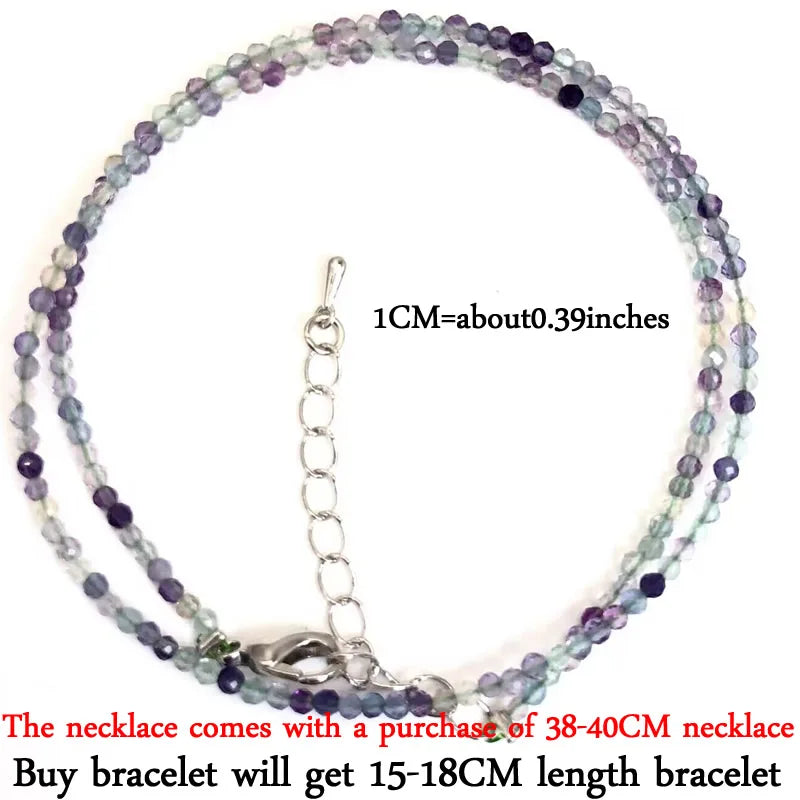 2-3mm Natural Stone Beaded Necklace Handmade Mini Tourmaline lapis crystal Energy Healing Female Bracelet for Women Jewelry Gift
