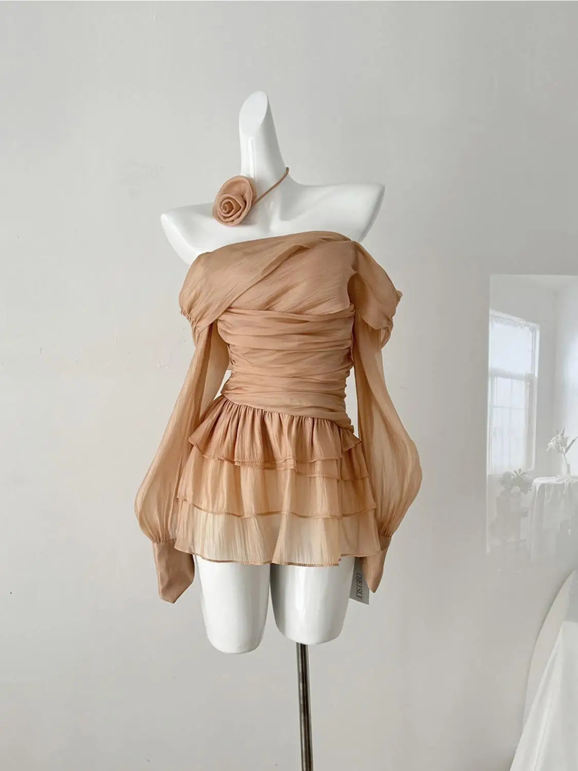 Women's Sexy Summer Autumn Slash Neck Off Shoulder Long Sleeve Short Dress Lady Streetwear Party Holiday Mini Dress