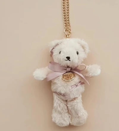 Japanese New Sweet Cute Rabbit Bear Rhinestone Bow Pendant Sweet Kawaii Girl Female Bear Bag Charm Pendant Keychains