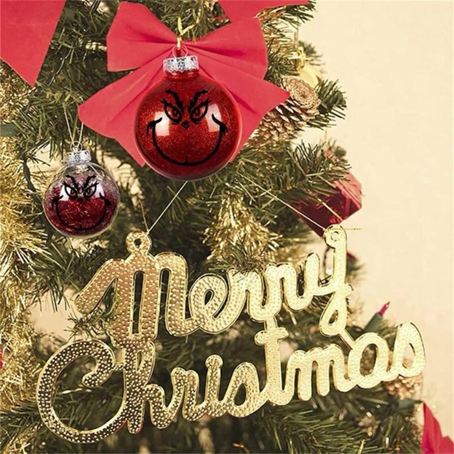 20pcs Grinch-Stickers Grinch-Christmas Decorations Face Decals Vinyl Sticker Grinch-Mas Diy Ornaments Stickers Christmas Gift