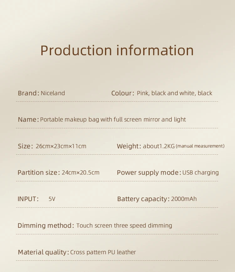 Makeup Travel Train Case with LED Lighted Mirror, 3 Color Adjust Settings, Travel Makeup Bag With Adjustable Dividers,