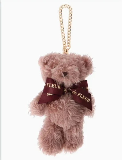 Japanese New Sweet Cute Rabbit Bear Rhinestone Bow Pendant Sweet Kawaii Girl Female Bear Bag Charm Pendant Keychains