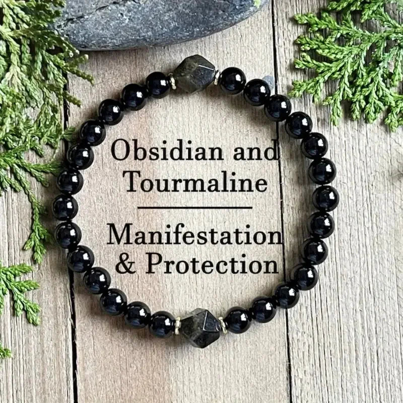 1 8mm color display bracelet, energy protection bracelet, black tourmaline and sapphire crystal bracelet, crystal bracelet
