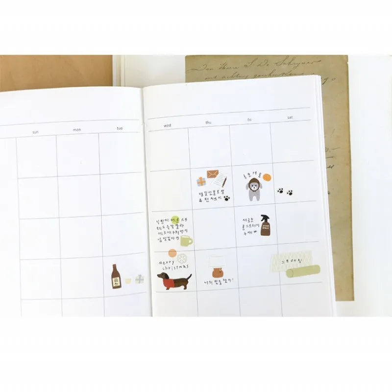 Korean Import Brand Suatelier Happy Dogs Mung Family Stickers Scrapbooking Diy Diary Stationery Sticker Cute Decor Sticker 1183