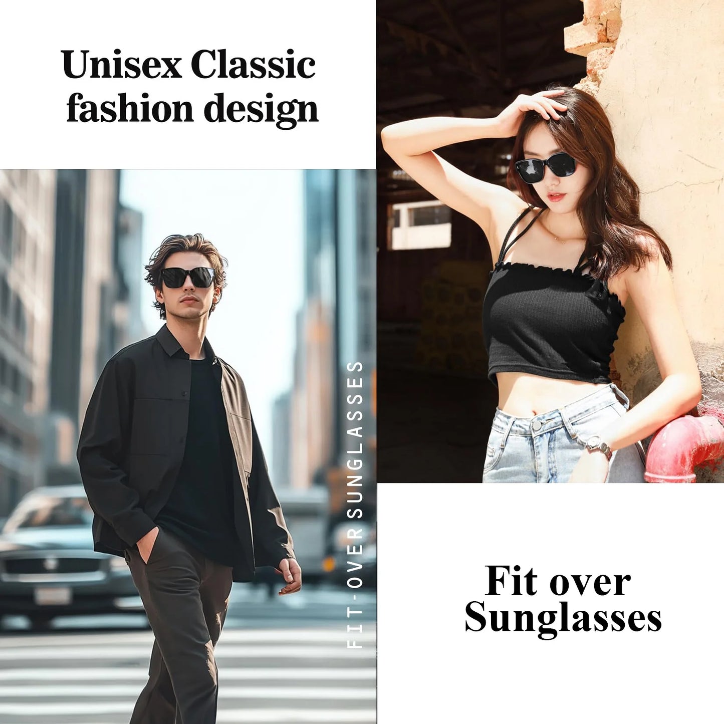 Fit Over Glasses Sunglasses for Women Men, Polarized Sunglasses for Cover Prescription Glasses with UV Protection