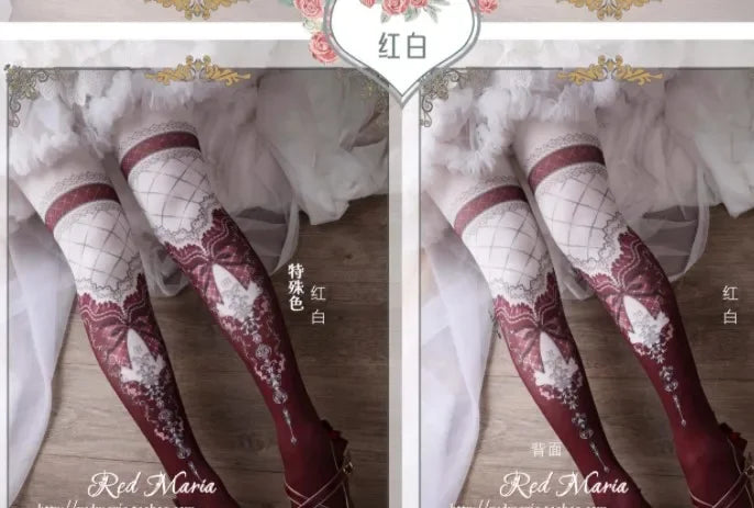 Japanese Style Lolita Socks Vintage Original Print Pantyhose Lady Girls Autumn Winter Tights Stocking Fashion Leggings