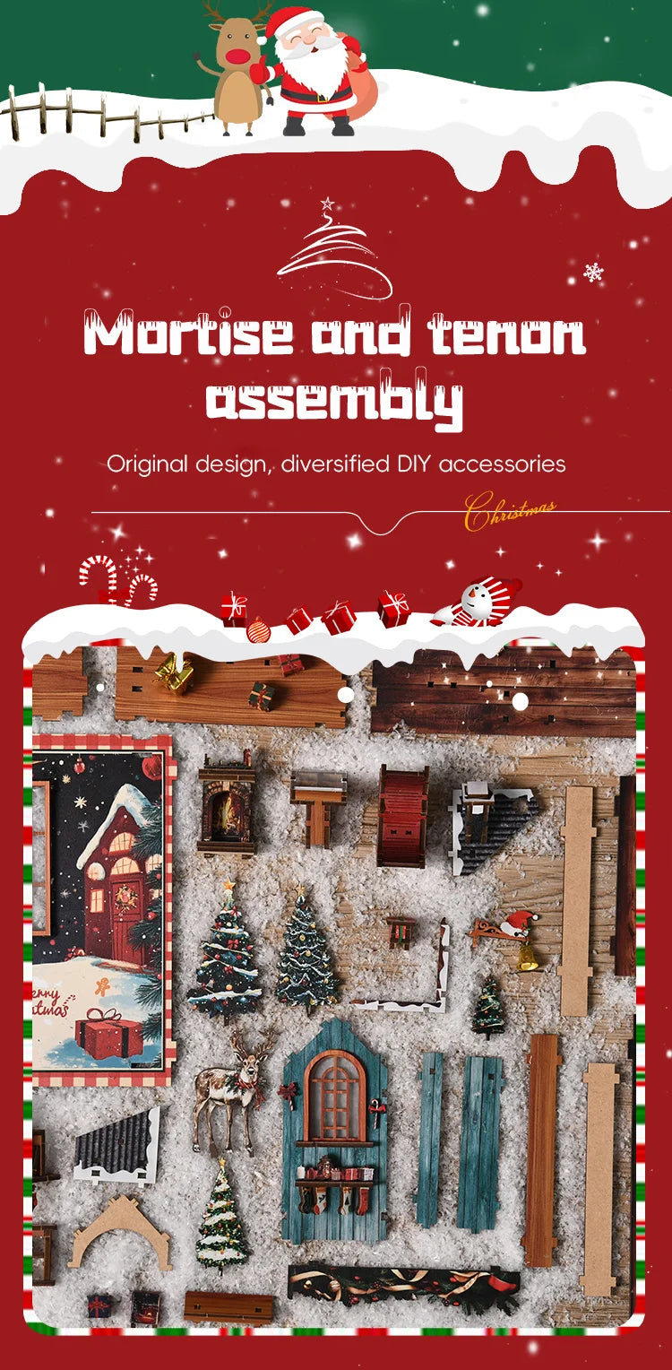 DIY Book Nook Kit Figurines Miniature Booknook Wooden Doll House 3D Puzzle Bookshelf  Dollhouses Toy For Birthday Christmas Gift