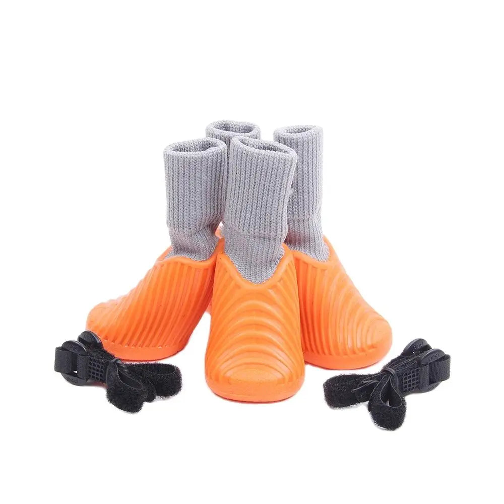 Small Dog Pet Sport Shoes 4pcs/Set Waterproof Socks Dog Rain Boots Casual Outdoor Pet Puppy Shoes Fit Extra Small to Extra Large