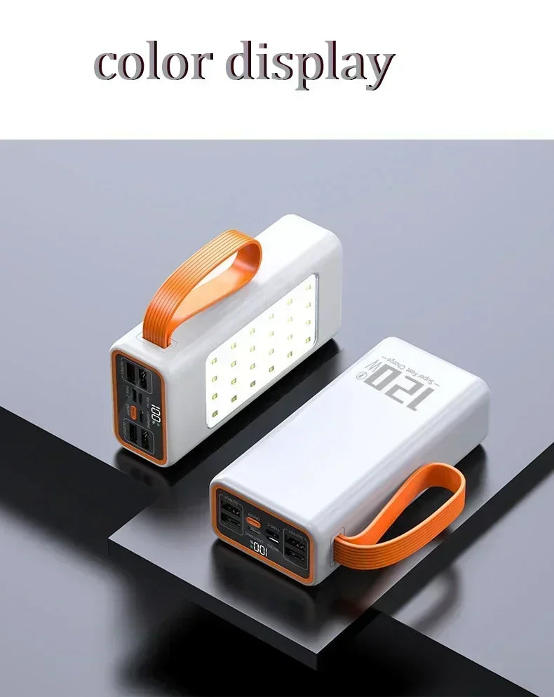 200000mAh Two-way Fast Charging 120W Portable Charger Power Bank Fast Charging External Tito C for xiaomi iPhone W/LED Light