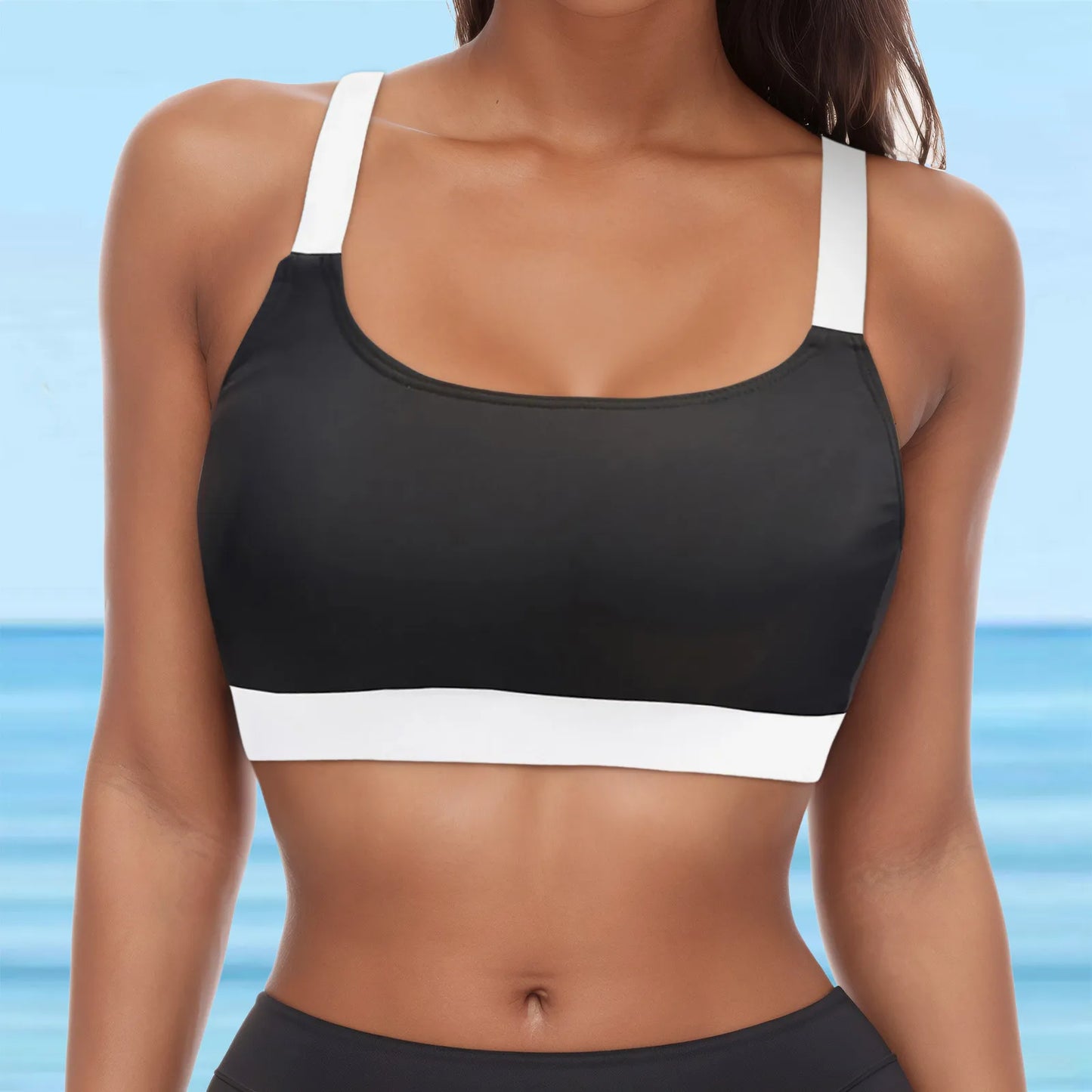 Bras Bikinis Women Swimwear Tops Solid Color Underwire Full Coverage Push Up Swim Crop Brassiere Summer Beachwear 호캉스 수영복