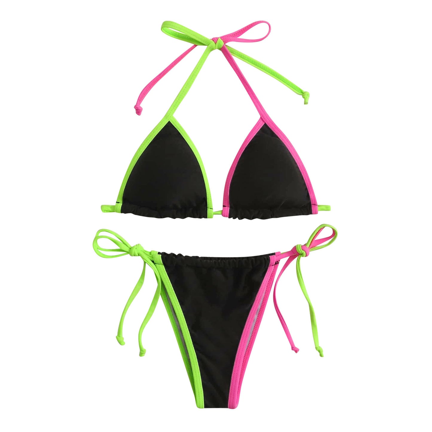 Brazilian Swimsuit Push-Up Bra Swimwear Side Bandage Bikini Women Swimwears Tankinis Set Front Ruched G String Thong Swimsuit