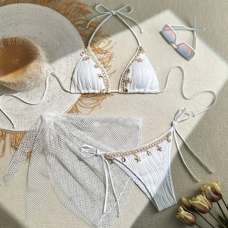 2025 Sexy Bikinis Female Swimsuits Women Three-Piece Swimwear Beach Swimming Wear Bathing Suit Brazilian Bikini Set Pool Bather