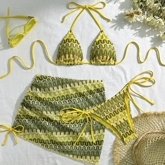 Summer Sexy Bikinis Female Swimsuits Women's Three-Piece Swimwear Beach Swim Wear Bathing Suits Brazilian Bikini Set Pool Bather