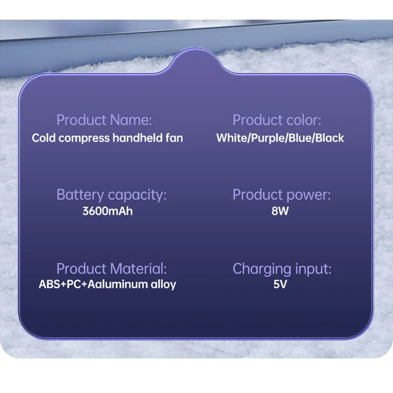 Ice Pack High-speed Fan Refrigeration Handheld Small Powerful Cooling Air Portable Usb Charging Outdoor Large Wind Fan