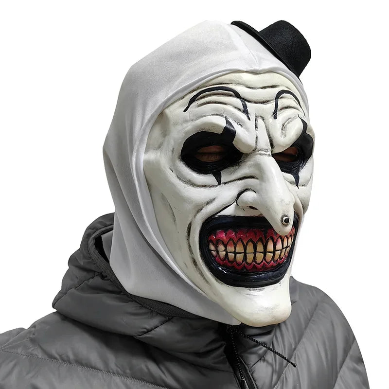 Horror Terrifier Clown Mask Cosplay Clown Funny Latex Soft Demon Evil Joker Halloween Party Costume Masks Adult One Size