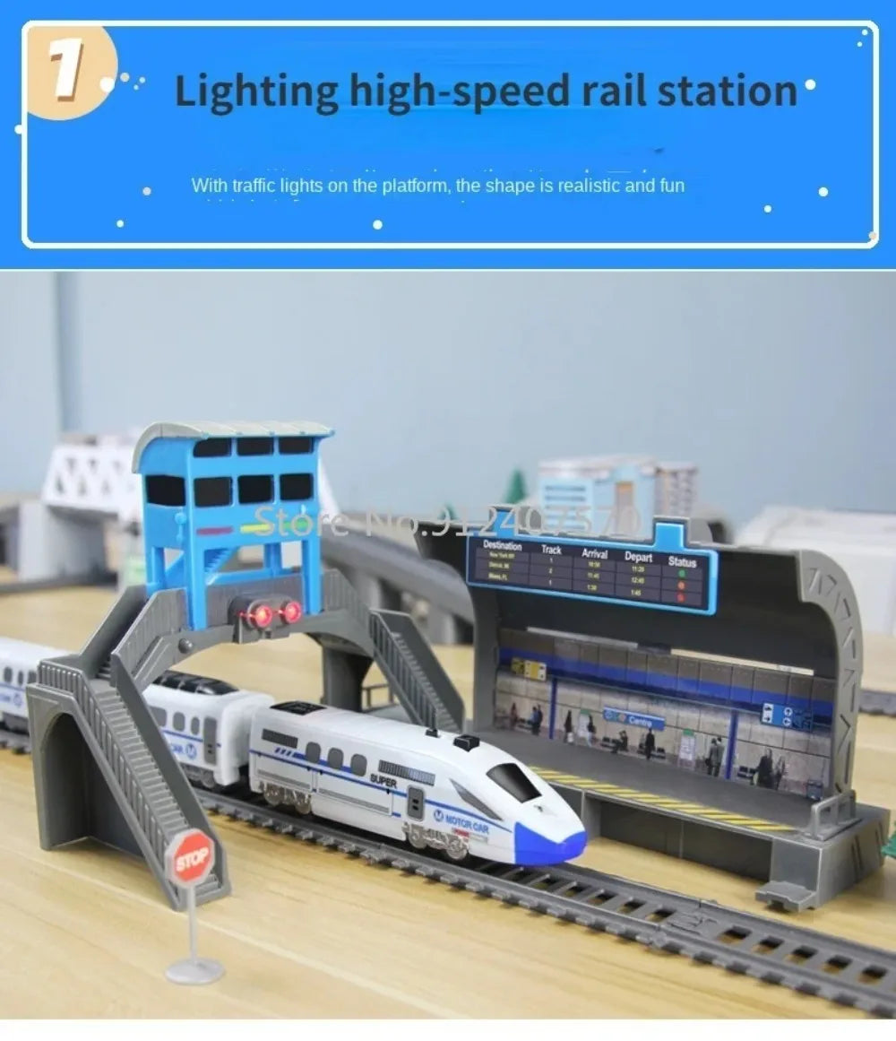 Electric Train toy High Speed Train Model Railway Track Rail Toy Car Assemble DIY Set Children Christmas Gift Toy for Boy