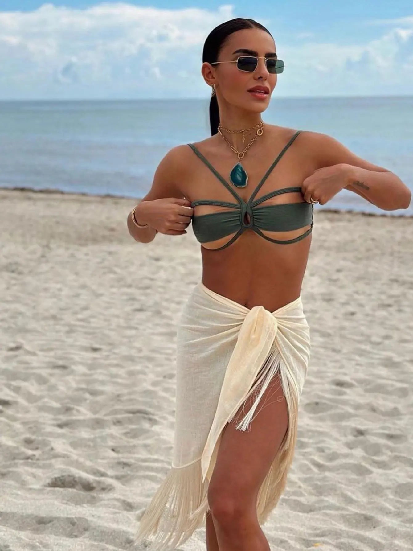 Sexy Bikini Swimsuit High Waist Mesh Brazilan Bikini Set Swimwear for Women Cheeky Bathing Suits Summer Female