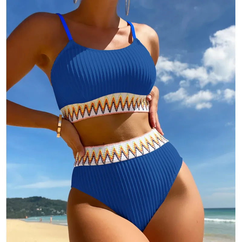 Sexy High Waist Bikinis 2025 Swimsuits Women's Swimwear Push Up Female Beach Swimming Wear Bathing Suits Bikini Set Pool Bather