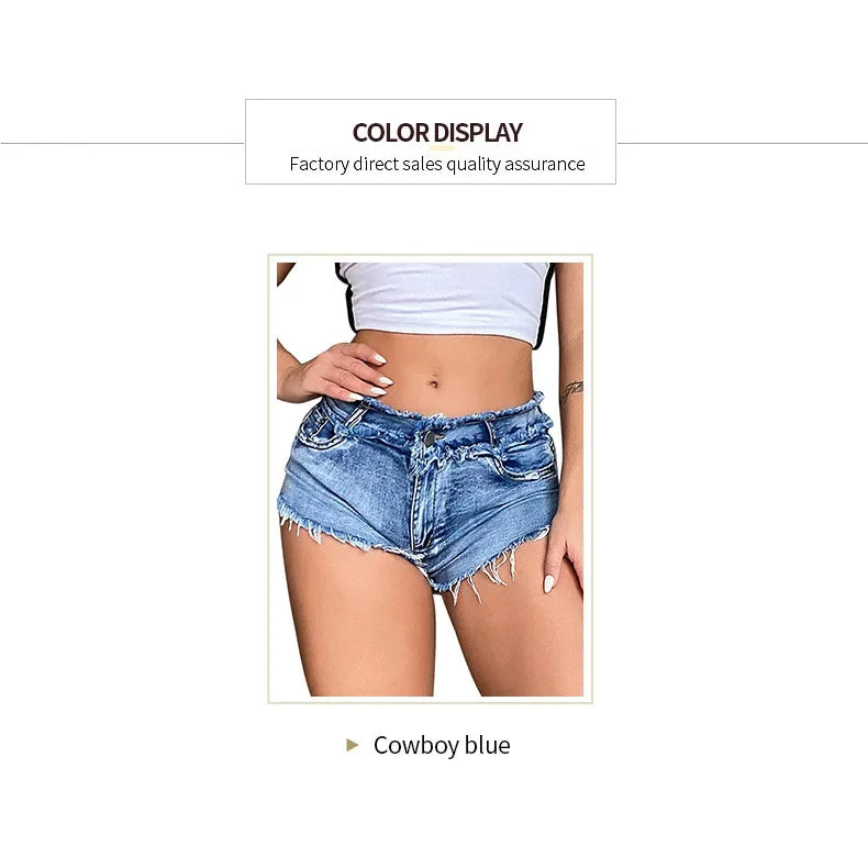 New Summer Fashion Women's Denim Shorts European Style Stretch Ripped Style Wish Explosive Popular Shorts