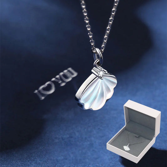 2024 Projection Engagement Necklace Shell Shape 925 Sterling Silver for Propose Girlfriend Wife Women Gifts
