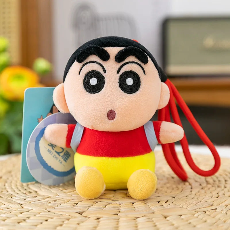 Penguin Crayon Shin-chan Plush Toy Keychain Girl Cute Bee Backpack Pendant Crayfish Doll Car Hanging Decoration Christmas Gift