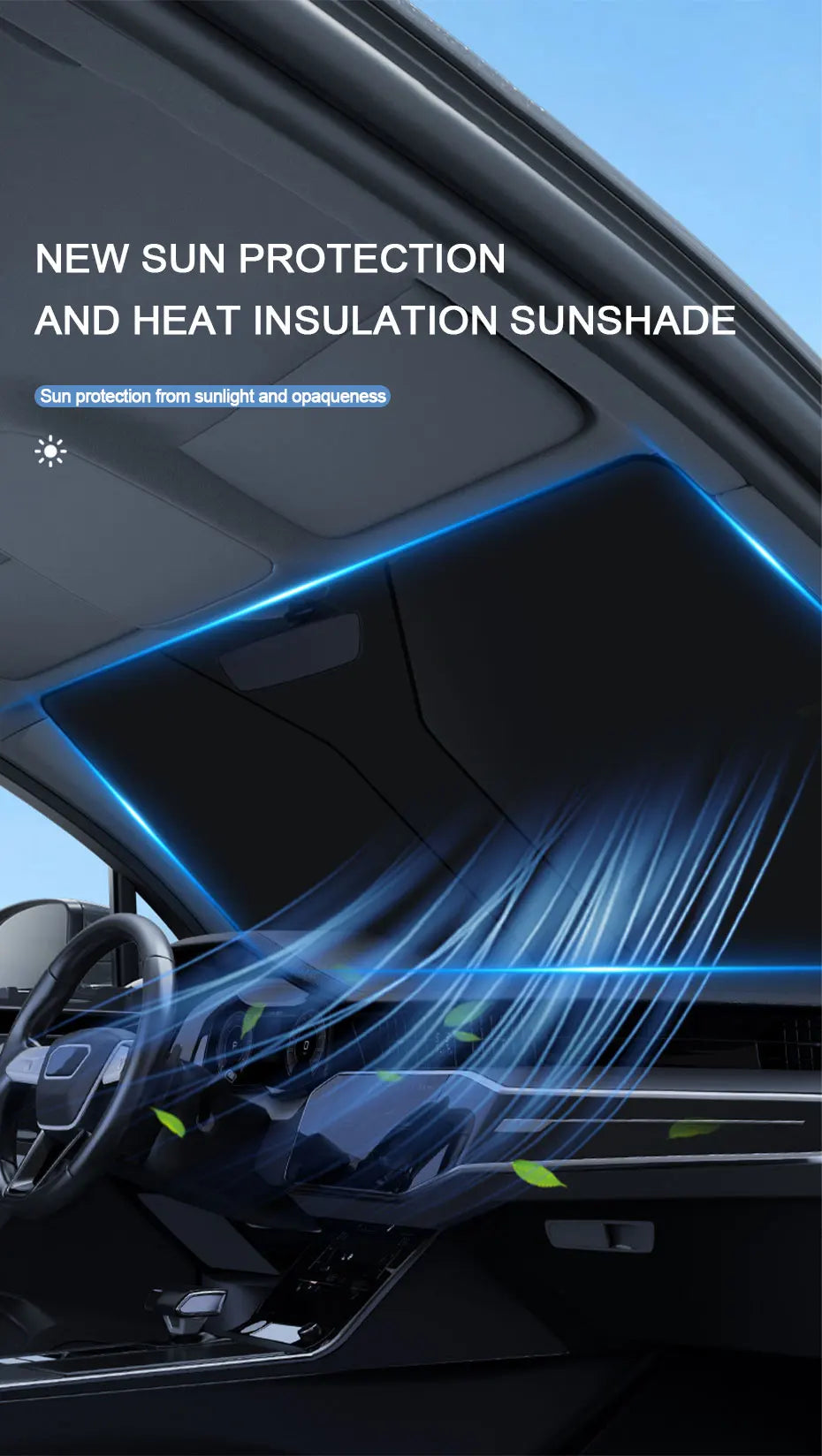 SEAMETAL Foldable Car Windshield Sun Shade Front Window Curtain Summer UV Refletive Sun Protection Cover Car Windscreen Sunshade