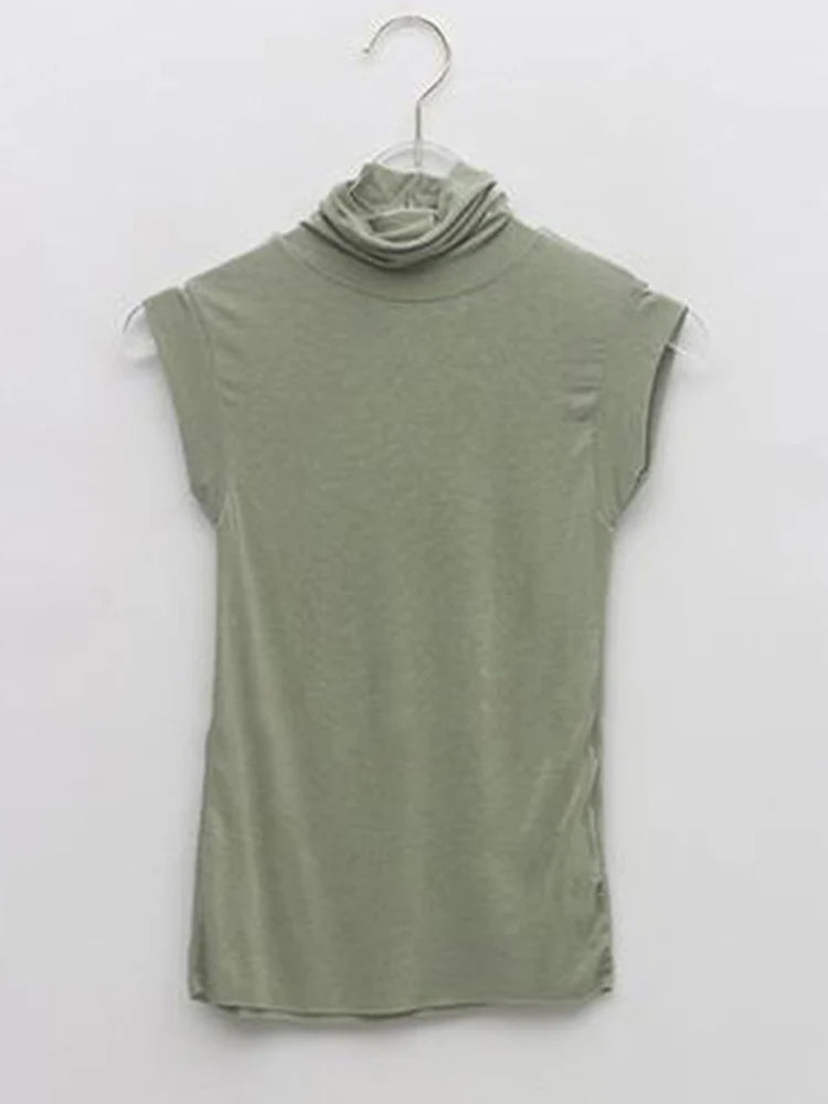 Summer New Modal Corset Tops To Wear Out Sleeveless Turtleneck Tops For Women Korean Casual White Tank Top Women Clothes