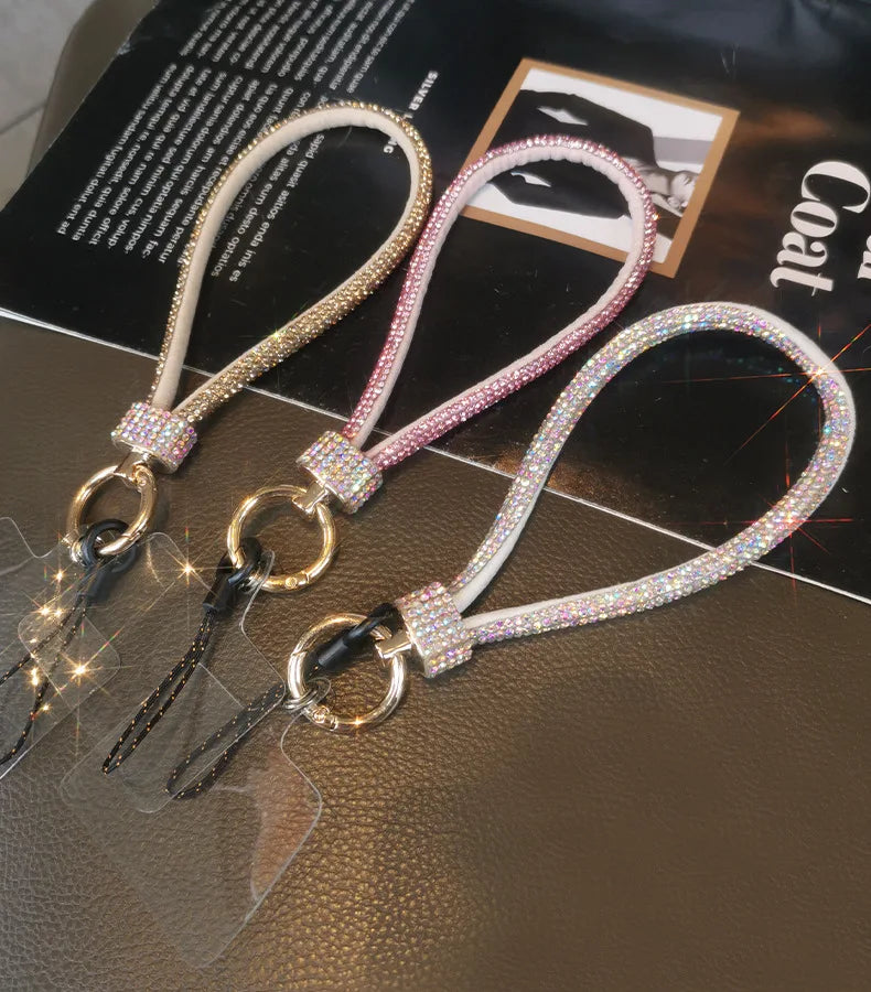 Mobile Phone Lanyard Wrist Chain Luxury Rhinestone Lanyard High-end Short Diamond-encrusted Bracelet Antiloss Reinforced Lanyard
