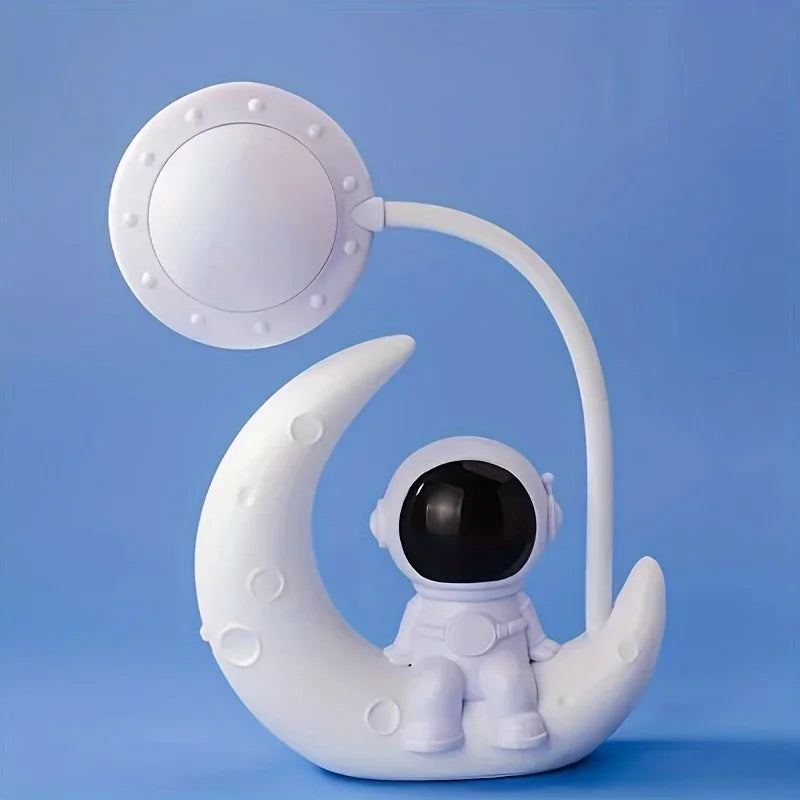 Creative Moon Astronaut Nightlight, LED Small Desk Lamp for Bedroom Decoration, Christmas Gift