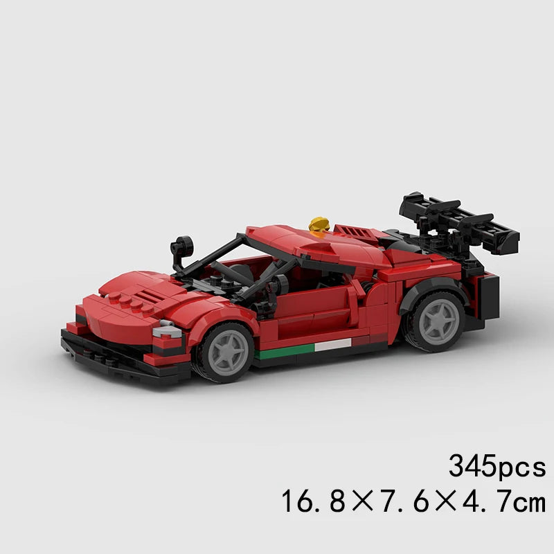 MOC Car Speed R34 488 Pickup R32 Racing Vehicle Model Building Block Super Race brick Christmas Gift City Technical rally sport