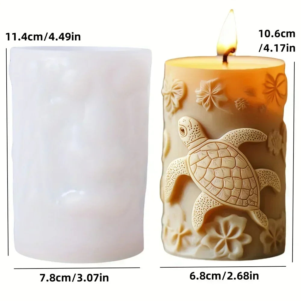 DIY elk relief cylindrical candle silicone mold sika deer flower relief resin mould Forest sika deer gypsum molds Christmas gift