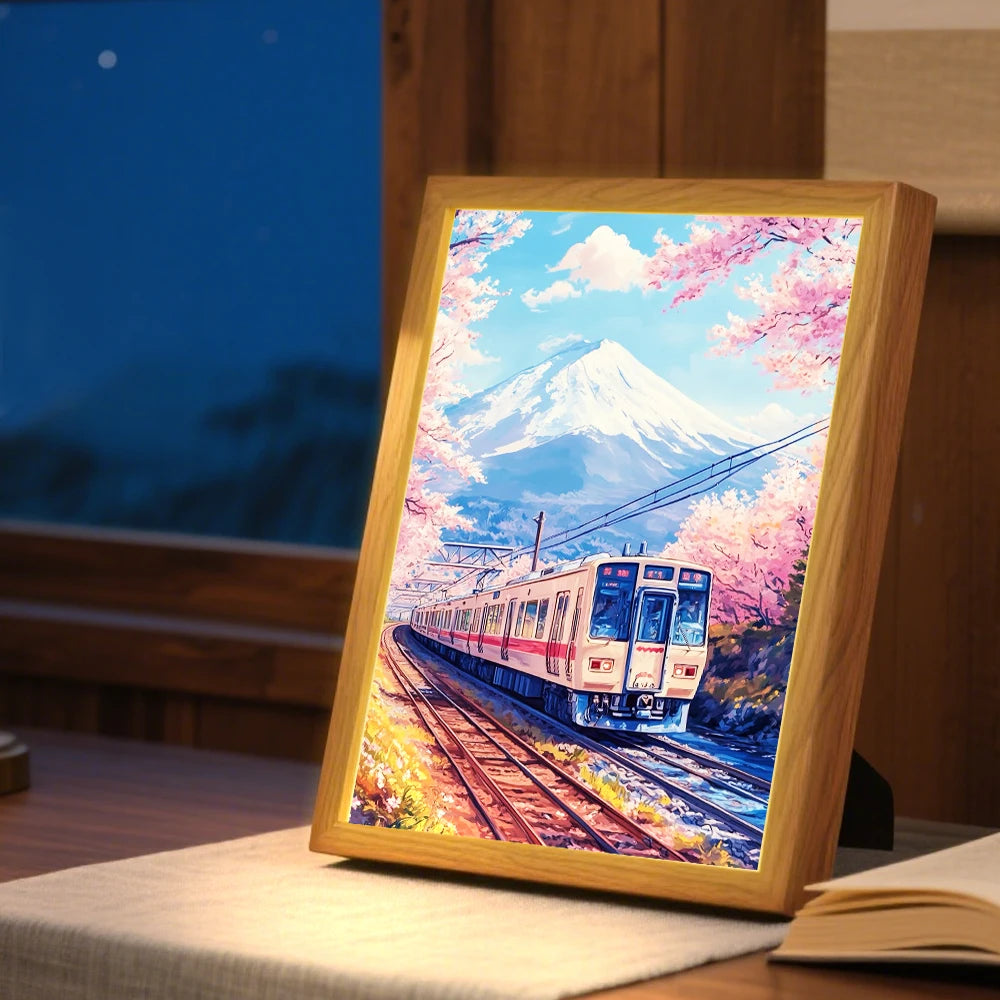 Beautiful city, Japan, Mount Fuji light picture frame, Led night light, wall light, home decoration, Christmas gift, moon light