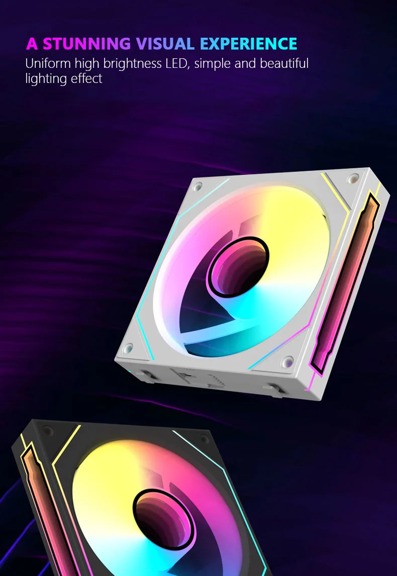 JUMPEAK MX120 360mm Modular Wireless Splicing 120mm PC Case Cooling Fan ARGB Infinite Mirror Light Effect For Water Cooler Fan